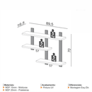 Prateleira Nicho Suspensa Industrial Home Office